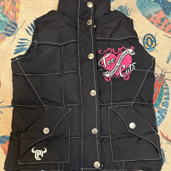 Cowgirl Hardware Black Puffer Vest XS - Picture 1 of 6